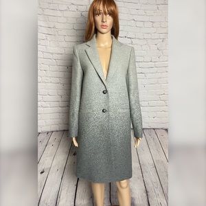 NWT New $645 Theory Mid Grey Multi Calden Wool Coat Size S